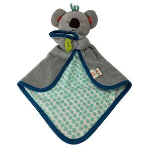 My B Toys Cuddly Gray Koala Bear Polka Dot Security Blanket Baby Lovey 15” Plush